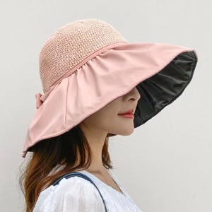Women's <b>Summer</b> Wide Brim Sun Hat Khaki UV Protection Breathable Bucket Hat Face Covering Fisherman Hat - Product Image 5