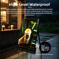 Afficheur numérique pliable à LED avec 4 roues, indice de protection IP65, pour la publicité en magasin et l'utilisation en agence
