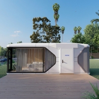 Capsule spatiale modulaire mobile en acier durable pour hôtel, bureau, bâtiment, cour, restaurant avec système intelligent