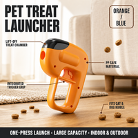 Lanceur de nourriture pour animaux de compagnie, jouet interactif moderne et écologique pour chiens et chats, pistolet à friandises en plastique de qualité alimentaire, pour l'entraînement et le soulagement de l'ennui