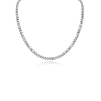 Collier en argent sterling 925, chaîne serpent, style luxueux unisexe, pendentif en zircon avec placage, cadeau d'anniversaire tendance, bijoux pour homme
