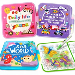 Libri da colorare ad acqua riutilizzabili per bambini: Set da <span class=keywords><strong>3</strong></span> libri magici da colorare ad acqua senza disordine - Libri da dipingere con acqua - Product Image 1