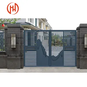 Grosir warna hitam aluminium gerbang taman/gerbang Pertanian/pintu garasi