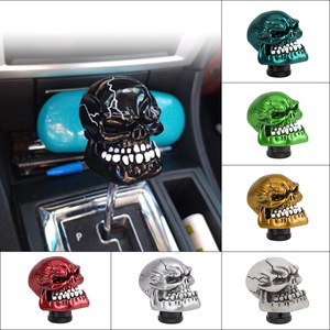 Skull Gear <b>Shift</b> <b>Knob</b> Resin Universal Car Manual Transmission Ergonomic Design Black with White Teeth - Product Image 3
