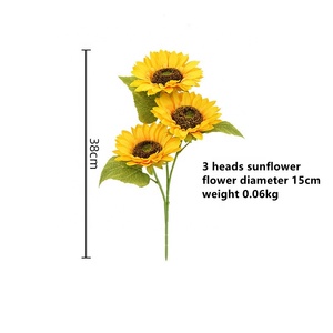 A-498 artificiales <span class=keywords><strong>de</strong></span> plástico, venta al por mayor, ramo <span class=keywords><strong>de</strong></span> girasoles - Product Image 5