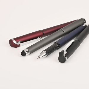 Bolígrafo de Gel de Lujo en Oferta Azul y Negro con Stylus y Logo Personalizado de Marca, Punta de 0.7mm, Tacto Suave de Goma, Regalo Promocional - Product Image 3