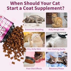 Friandises croquantes et crémeuses pour la santé de la peau et du pelage des chats avec des oméga 3 6 9, vitamines C E, <span class=keywords><strong>biotine</strong></span>, compléments alimentaires pour la santé des animaux de compagnie, chats - Product Image 5