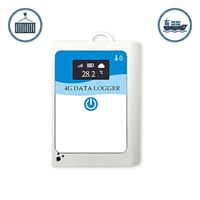 Enregistreur de température et d'humidité en plastique à usage unique pour la chaîne du froid du fret maritime, téléchargement 4G en temps réel, écran OLED, capteur de lumière IP66, pour porte