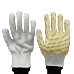 Farklı renklerde Pvc dayanıklı profesyonel güvenlik ile özel 10 Gauge pamuk eldivenler