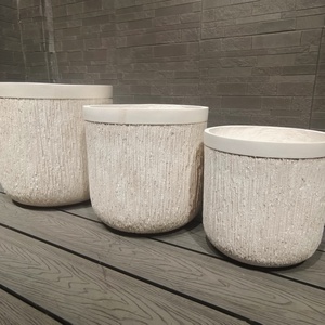 Modern Simple Design Decorative Fiber <b>Clay</b> Flower <b>Planter</b> Different Size <b>Planter</b> <b>Pot</b> Cement Flowerpots - Product Image 3
