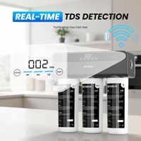 Purificateur d'eau RO sans réservoir 800 GPD avec Wi-Fi, non électrique, à installer sous l'évier, avec fonction autonettoyante pour la maison, l'hôtel, le bureau
