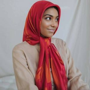 Foulard Hijab Ethnique Musulman Hijab Imprimé Arabe 2024 Satin Polyester Hijab Imprimé Léopard - Product Image 1