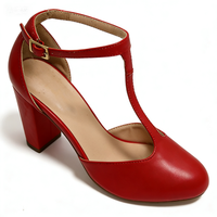 Sepatu Dansa Latin Baotou Wanita Hak Tinggi Sol Lembut Sepatu Salsa Panggung Bagian Atas Kulit Sol Luar Kulit Sapi Tahan Aus