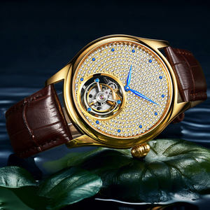 Montre mécanique à tourbillon squelette véritable avec logo personnalisé, luxe, saphir, acier inoxydable pour homme - Product Image 4