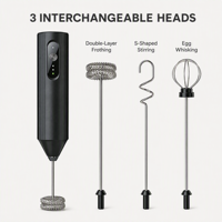 Mousseur à lait électrique personnalisé sans MOQ, batteur à œufs portatif rechargeable Type-C, fouet 3 vitesses pour petites entreprises