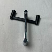 Poignées de meuble en T noir mat/chrome, poignées de tiroir en alliage de zinc, quincaillerie pour armoire de cuisine