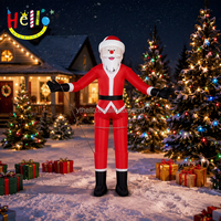 Costume de poupée gonflable géante de Père Noël, contrôlé par une tige, pour défilé de Noël