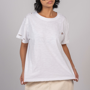 T-shirt da uomo Huili OEM in cotone 100% lavato effetto vintage slavato, girocollo basic personalizzato, vestibilità rilassata, manica corta - Product Image 3