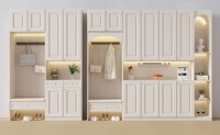 Armoire à chaussures haute avec capteur lumineux intégré pour entrée sombre ou en coin, idéale pour la sélection et la recherche de chaussures de nuit