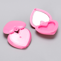 OMI-Mini boîte en plastique personnalisée en forme de cœur, étui à poudre de 2g, recyclable, étui à blush, miroir, mini conteneur de fard à paupières en forme de cœur