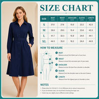 Robe chemise en coton 220 GSM pour femme, décontractée, à col boutonné, unie, avec ceinture, personnalisable avec logo OEM ODM, tailles XS-5XL