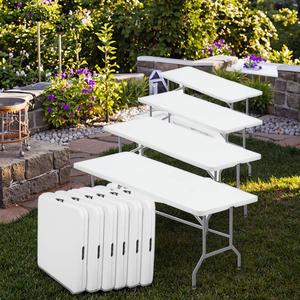 Kích Thước Tùy Chỉnh Hình Chữ Nhật Trắng Nhựa Vuông Gấp Bàn Và Ghế Cho Đám Cưới Ngoài Trời Đảng Sử Dụng - Product Image 5