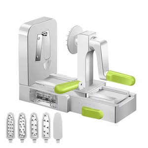 5 Blades <b>Vegetable</b> Spiralizer Zucchini Noodle Maker Best Veggie Spiral Slicer Curly Fry Chopper <b>Cutter</b> Pasta Spaghetti Maker - Product Image 3