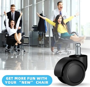 अस्पताल और लिविंग रूम के उपयोग के लिए ब्रेक के साथ 5 ब्लैक ऑफिस चेयर कैस्टर्स 2 इंच पॉलीयूरेथेन/नायलॉन व्हील - Product Image 6