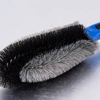 Brosse de lavage de voiture MK-C006 30 cm, brosse de nettoyage automobile à poils doux bicolores, outil de lavage de voiture avec poignée antidérapante pour voiture, camion, SUV