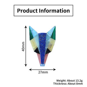 Modis kustom kepala serigala liontin kalung dengan beberapa batu permata <span class=keywords><strong>Intarsia</strong></span> untuk hadiah - Product Image 3