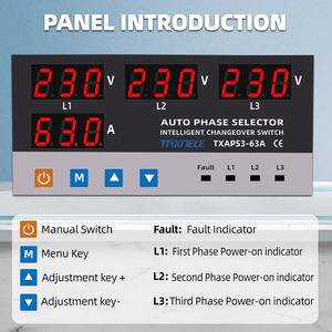 Protecteur Surtension Sous-<span class=keywords><strong>tension</strong></span> ATS Commutateur <span class=keywords><strong>de</strong></span> Transfert Automatique Sélecteur <span class=keywords><strong>de</strong></span> Phase Alimentation Ininterrompue 63A 100A <span class=keywords><strong>Limiteur</strong></span> <span class=keywords><strong>de</strong></span> Surintensité - Product Image 4