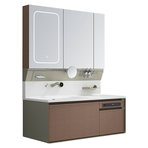 Lujo 24D Smart Mirror Alta calidad Resistente al agua Piedra artificial Baño Vanidades Almacén directo de fábrica para Hall - Product Image 1