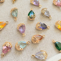 Pendentifs en verre transparent facetté en forme de larme, breloques DIY pour bracelet, boucles d'oreilles, fabrication de bijoux, breloques de mode
