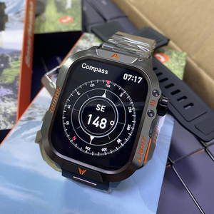 Wholesale MOQ Flashlight Stainless Steel Band <b>Compass</b> Air Pressure Display Barometer Outdoor Tactical Smart <b>Watch</b> HT26 DSM11 TAC - Product Image 4