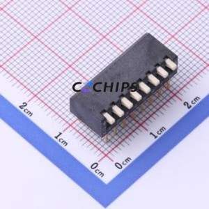 DSPV08LHGET DIP Switch Through hole Component (THT) Switch Piano Key Single Pole Single Throw 8 2.54mm - Product Image 1