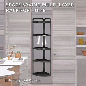 Factory Hot Sale Standing Type Plastic Space Saving Multiple Layers Waterproof Portable <b>Storage</b> <b>Rack</b> for <b>Kitchen</b> - Product Image 2
