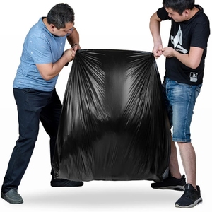 Sacs poubelles robustes de 44-45 gallons, grands sacs noirs de 1,5 mil, doublures pour poubelles, taille et couleur personnalisées, 150 sacs, fabriqués aux États-Unis - Product Image 1
