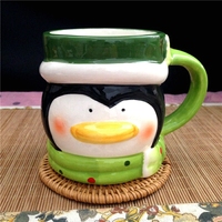 Tasse de Noël en céramique 3d personnalisée Père Noël Gnome Renne Ours polaire Pingouin Bonhomme de neige Elfe Renard Tasse Homme en pain d'épice