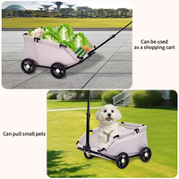 Chariot portable polyvalent pour animaux de compagnie Chariot pliable pour chien Poussette pour voyage, shopping, marche et jeu pour petits chiens et chats