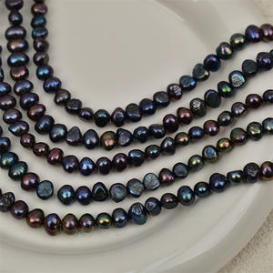 Cuentas Sueltas Semiterminadas de Perlas de Agua Dulce Negras Brillantes de Doble Cara de 5-6 mm de Estilo Barroco para Collares DIY, Fuente de Comercio Exterior - Product Image 2