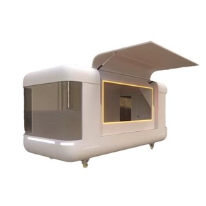Camion de cuisine mobile de style moderne, à deux roues, avec cadre en aluminium et acier inoxydable, alimentation intégrée, pour utilisation en extérieur - Product Image 1