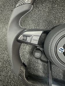 Volant sport en cuir et fibre de carbone modifié sur mesure pour Volkswagen <span class=keywords><strong>Golf</strong></span> Upgrade 6 <span class=keywords><strong>7</strong></span> MK4 MK5 MK6 MK7 MK8 GTI R-<span class=keywords><strong>Line</strong></span> - Product Image 2