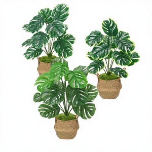 กระถางต้นไม้ประดิษฐ์สีเขียว ตะกร้า<span class=keywords><strong>ฟาง</strong></span>ตกแต่ง ดอกไม้ปลอม สำหรับตกแต่งสำนักงาน ร้านอาหาร ฉากกั้น ตกแต่งสวน จัดสวน ขนาด 50 ซม. - Product Image 1