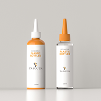 Customizable 3oz 4oz 5oz 8oz 12oz Clear Amber PET Plastic Hair Oil Bottle With Twist Top Cap Squeeze Applicator Shampoo Lotion