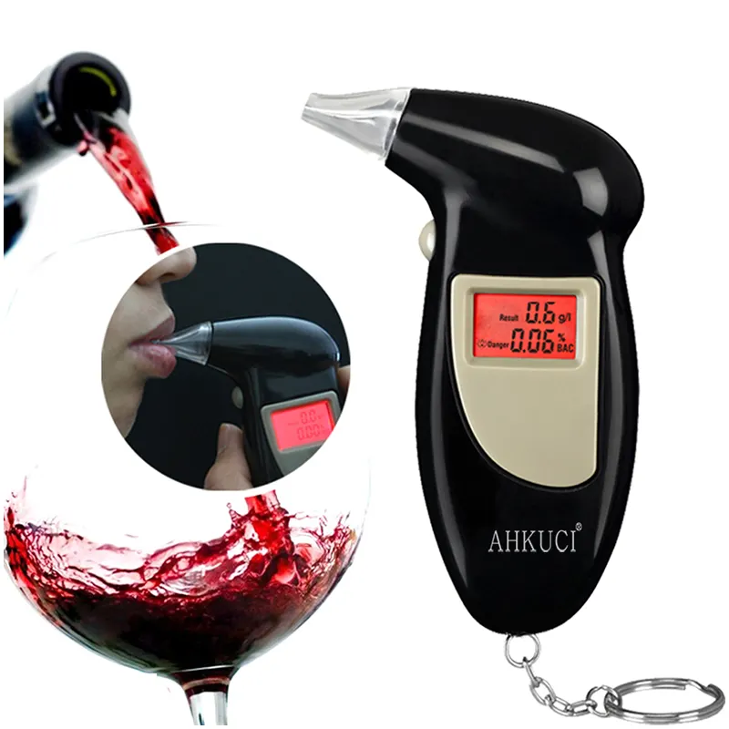 Blaastest alcohol tester Met sleutelhanger met Lcd-scherm AHKUCI merk AT-68S