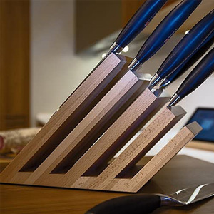 Ensemble de blocs de couteaux magnétiques support avec bois de noyer hêtre 4 couches support de <span class=keywords><strong>couteau</strong></span> en bambou - Product Image 3