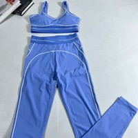 Ensemble de vêtements de yoga et de fitness pour femmes, style estival tendance, pantalon de yoga et débardeur sport décontractés à séchage rapide