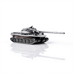 Modelo de Tanque T-34/85 de Metal Fundido a Presión - Acabado Plateado, Segunda Guerra Mundial, Soviético, para el Tablero del Automóvil y Decoración del Hogar |   Regalo Coleccionable - Product Image 2