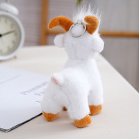 Porte-clés et breloque de sac en peluche mignonne et mini, douce et moelleuse, en forme de chèvre, agneau ou mouton, style Kawaii, jouet pour machine à griffes