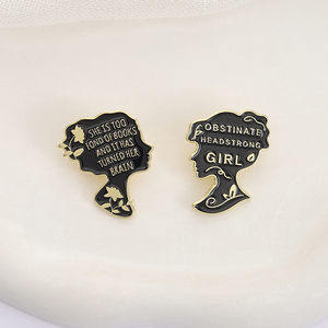 Pin esmaltado de chica obstinada Jane Austen Orgullo y prejuicio Broche de cita famosa Insignia de solapa Regalo de joyería para amigos - Product Image 3